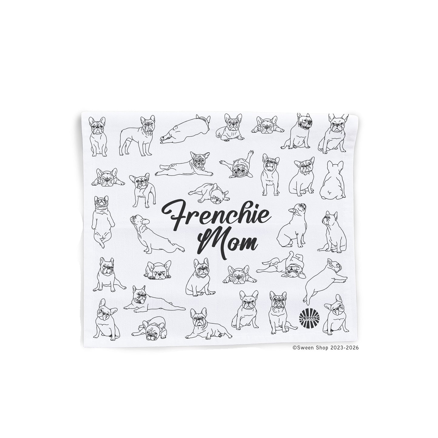 Frenchie Mom Tea Towel - 100% Premium Cotton Kitchen Dish Cloth