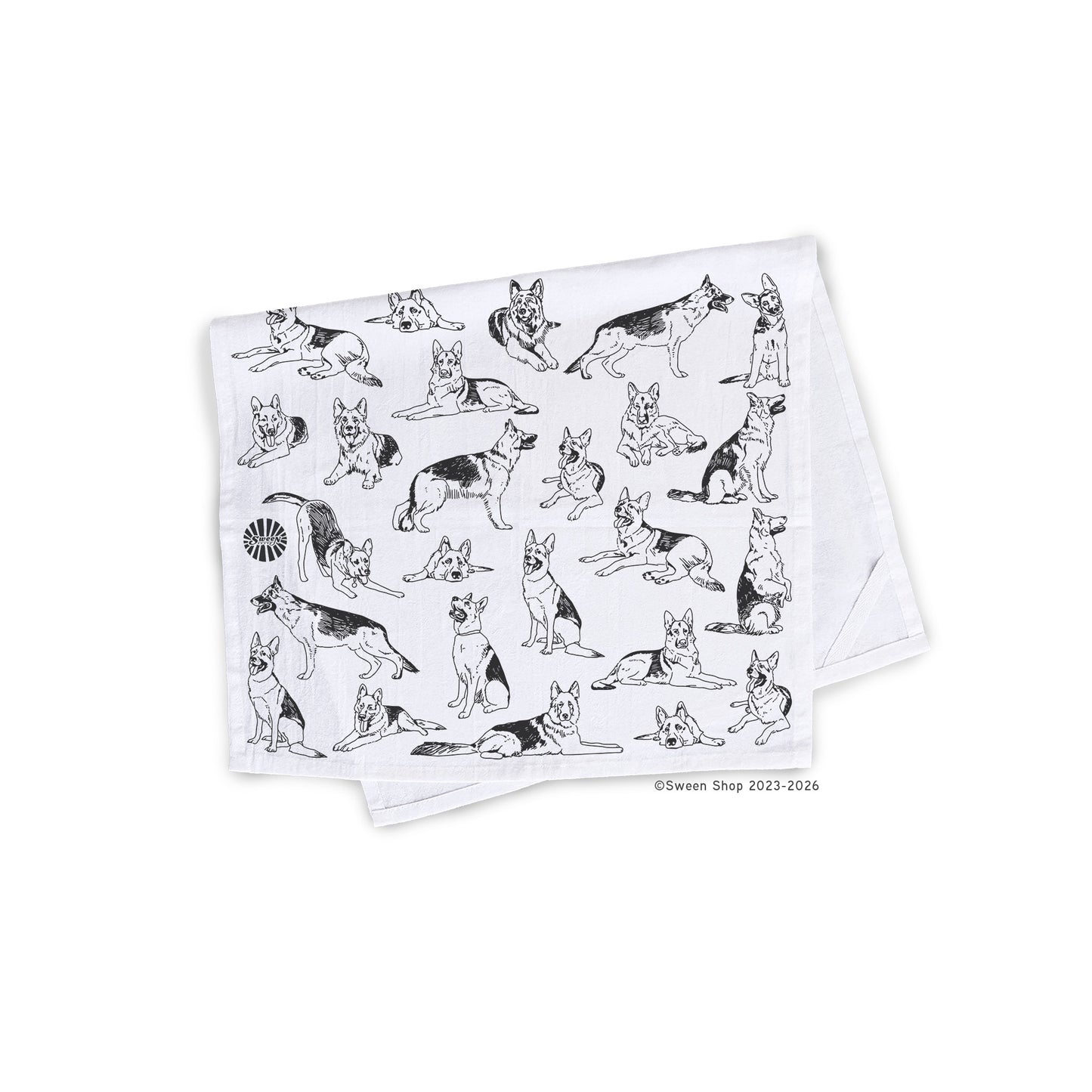 German Shepherd Tea Towel - 100% Premium Cotton Kitchen Dish Cloth