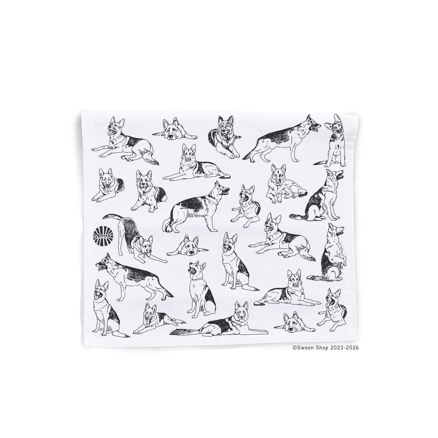 German Shepherd Tea Towel - 100% Premium Cotton Kitchen Dish Cloth