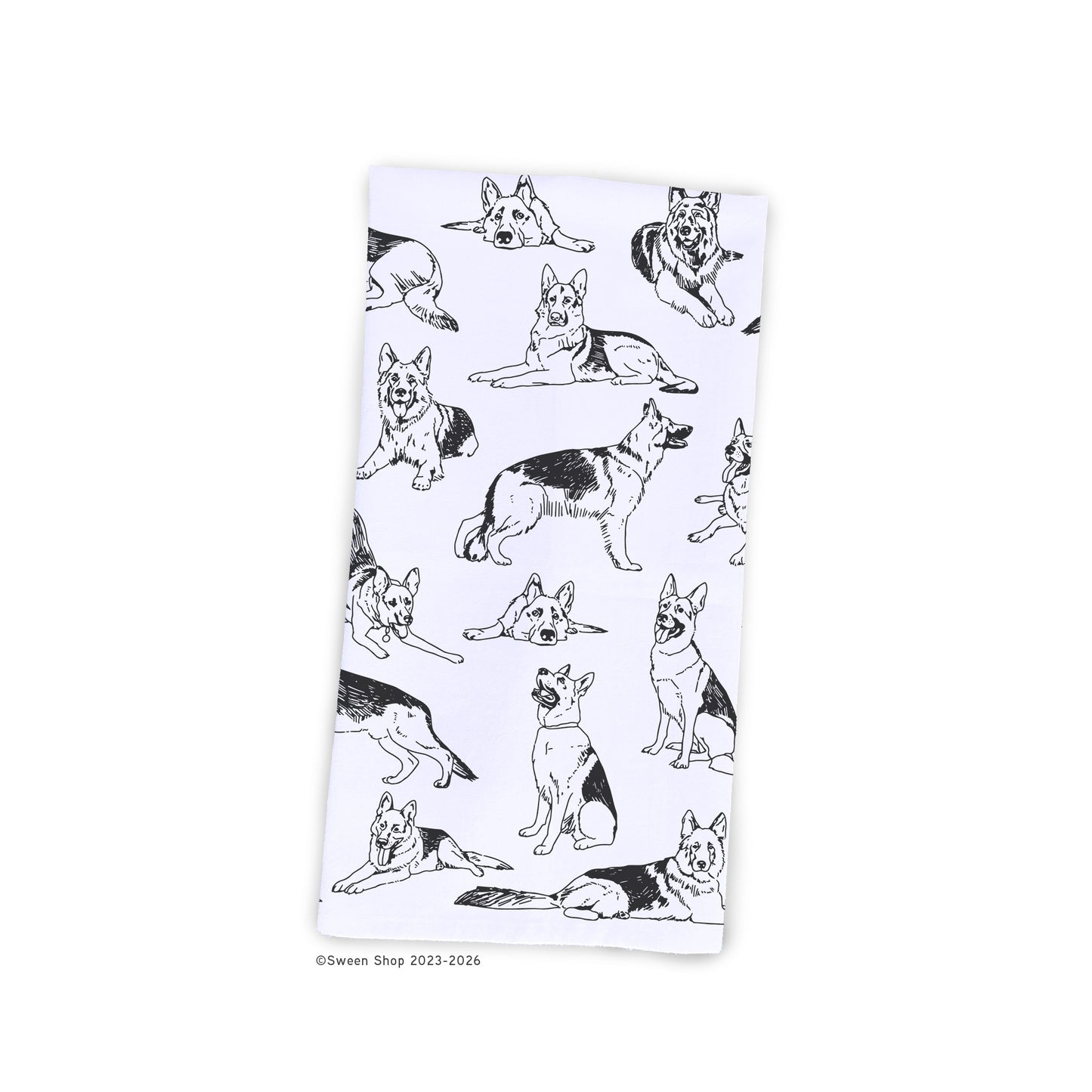 German Shepherd Tea Towel - 100% Premium Cotton Kitchen Dish Cloth