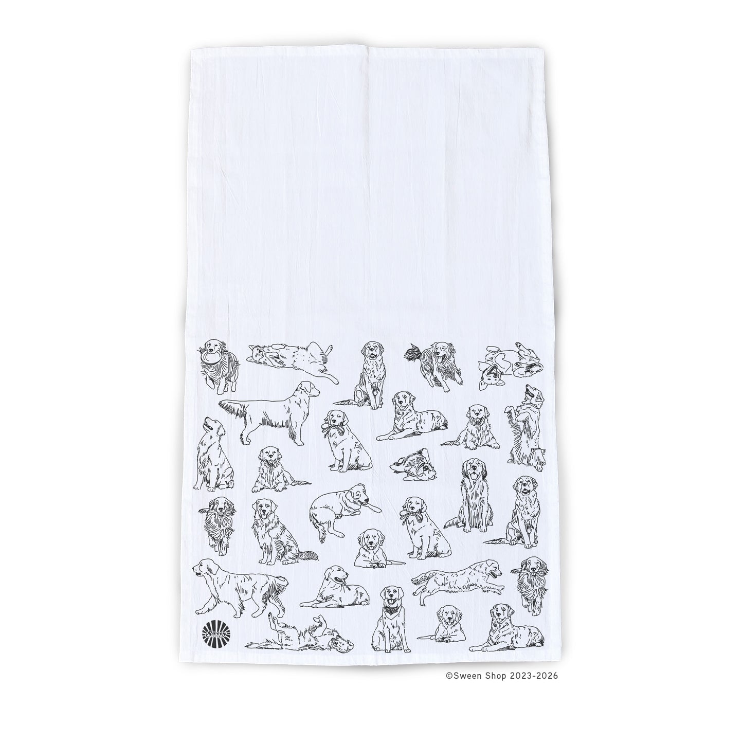 Golden Retriever Tea Towel - 100% Premium Cotton Kitchen Dish Cloth