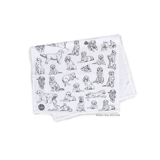 Golden Retriever Tea Towel - 100% Premium Cotton Kitchen Dish Cloth