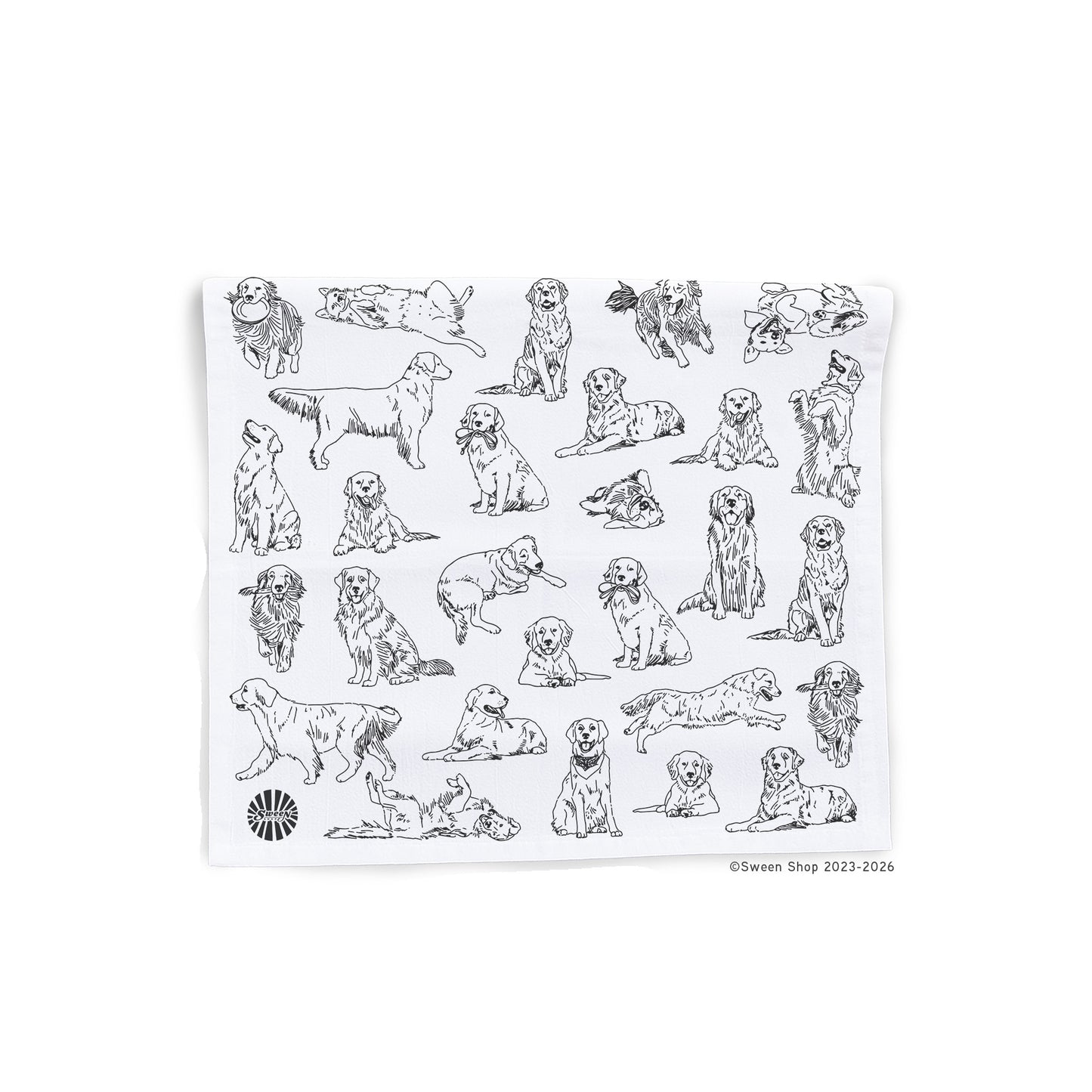 Golden Retriever Tea Towel - 100% Premium Cotton Kitchen Dish Cloth
