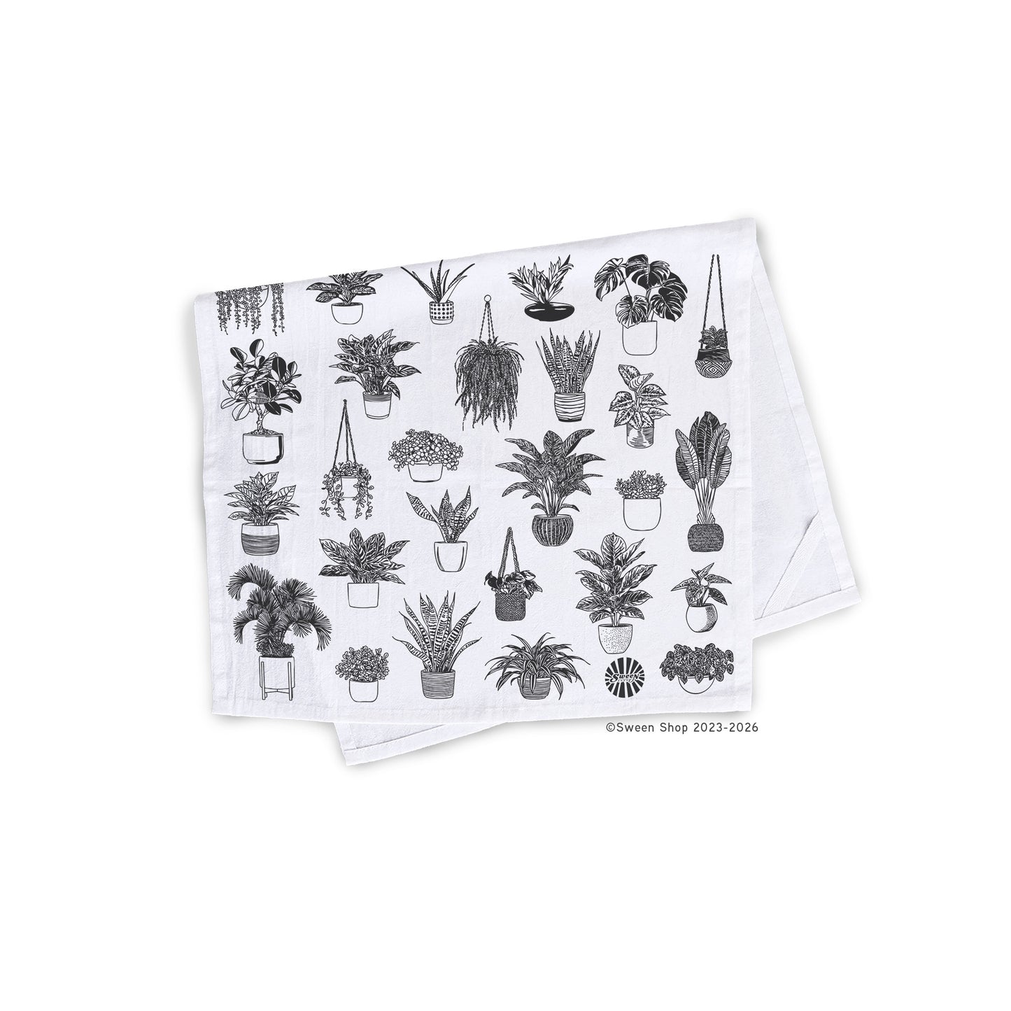 House Plants Tea Towel - 100% Premium Cotton Kitchen Dish Cloth