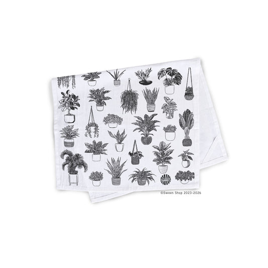 House Plants Tea Towel - 100% Premium Cotton Kitchen Dish Cloth