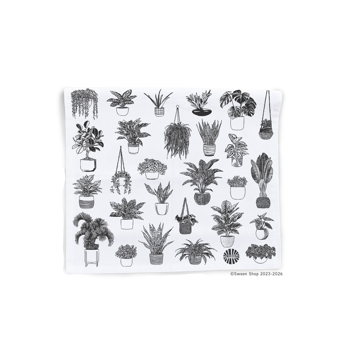 House Plants Tea Towel - 100% Premium Cotton Kitchen Dish Cloth