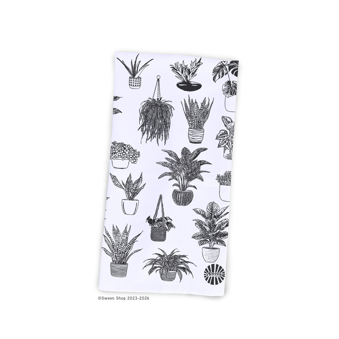 House Plants Tea Towel - 100% Premium Cotton Kitchen Dish Cloth