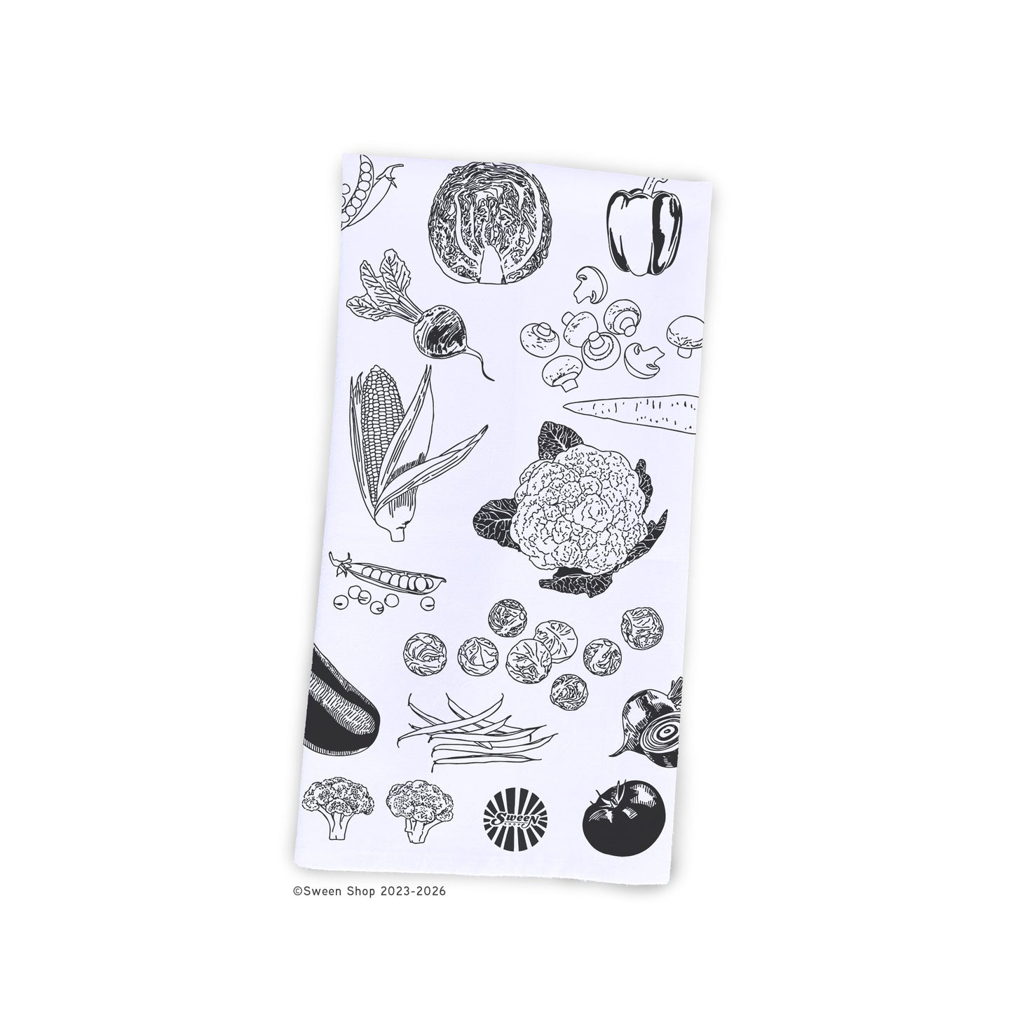 Vegetables Tea Towel - 100% Premium Cotton Kitchen Dish Cloth