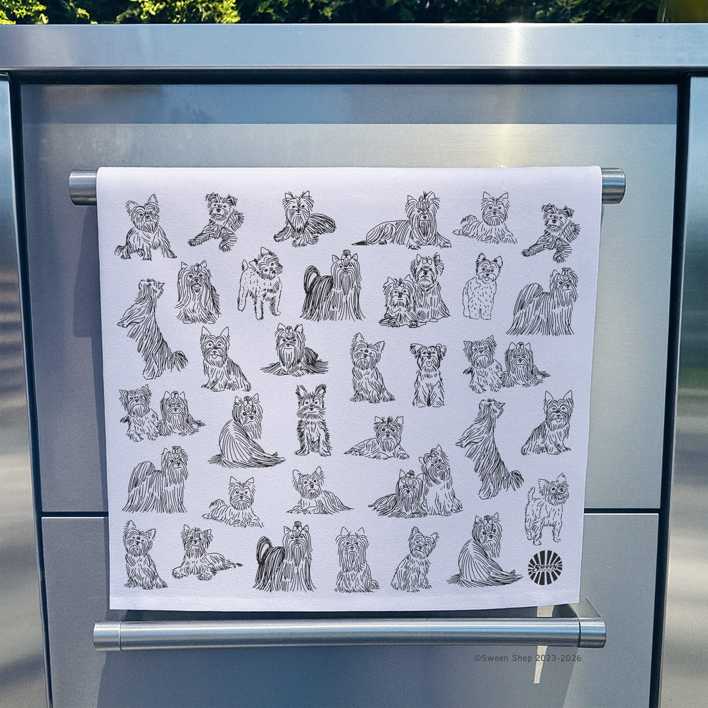 Yorkshire Terrier Tea Towel - 100% Premium Cotton Kitchen Dish Cloth