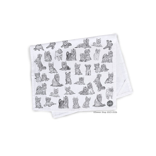 Yorkshire Terrier Tea Towel - 100% Premium Cotton Kitchen Dish Cloth