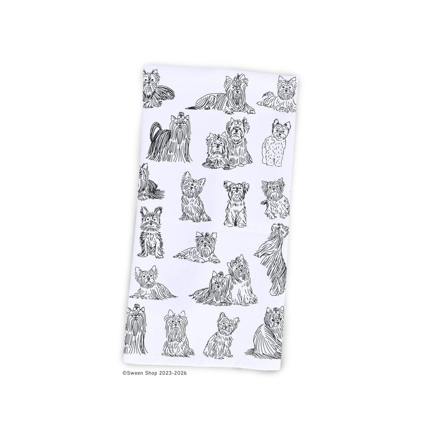 Yorkshire Terrier Tea Towel - 100% Premium Cotton Kitchen Dish Cloth