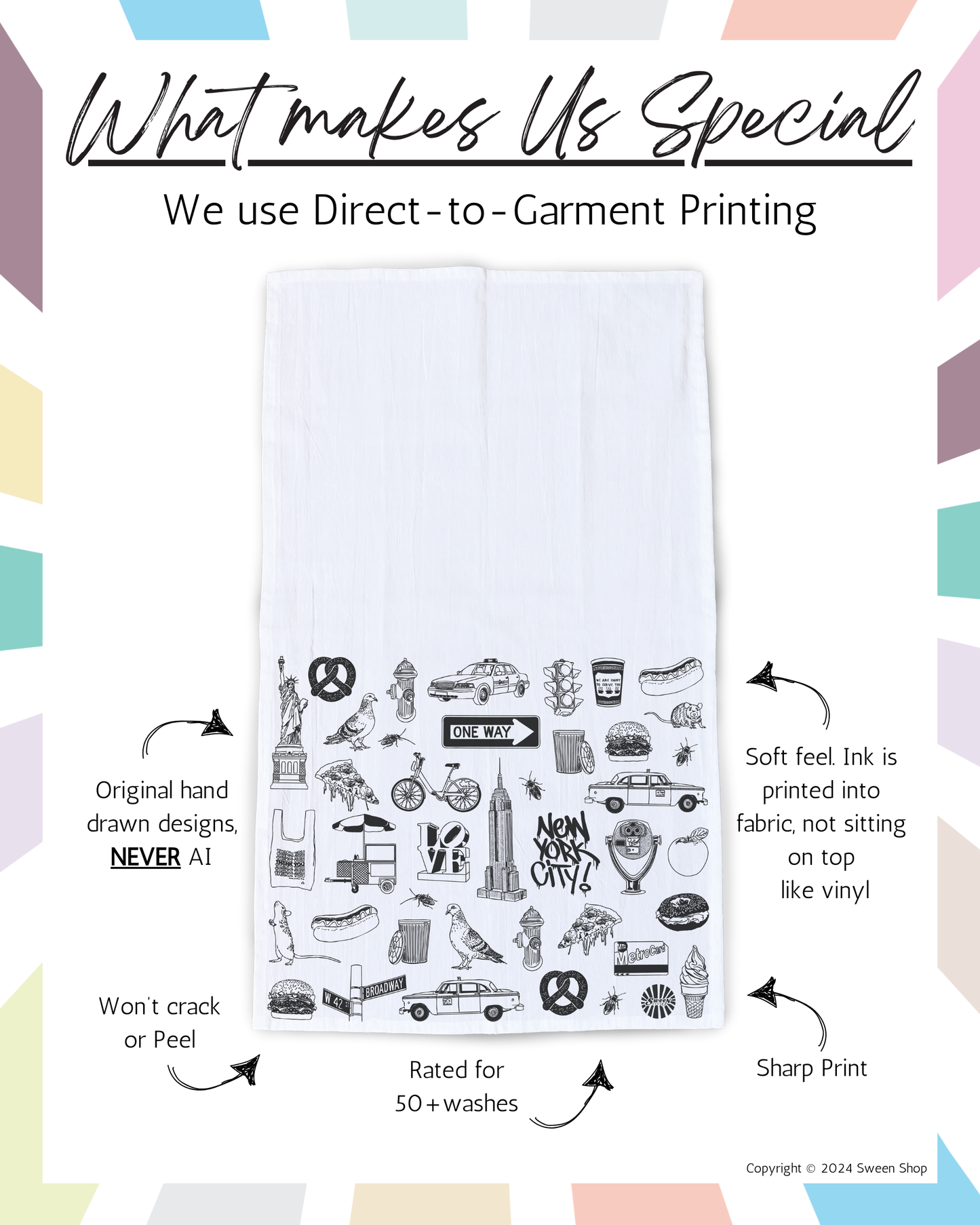 NYC Tea Towel - 100% Premium Cotton Kitchen Dish Cloth