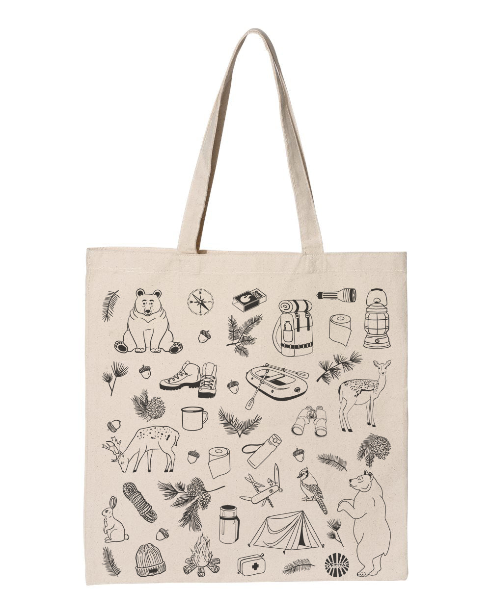 Camping Cotton Canvas Tote Bag