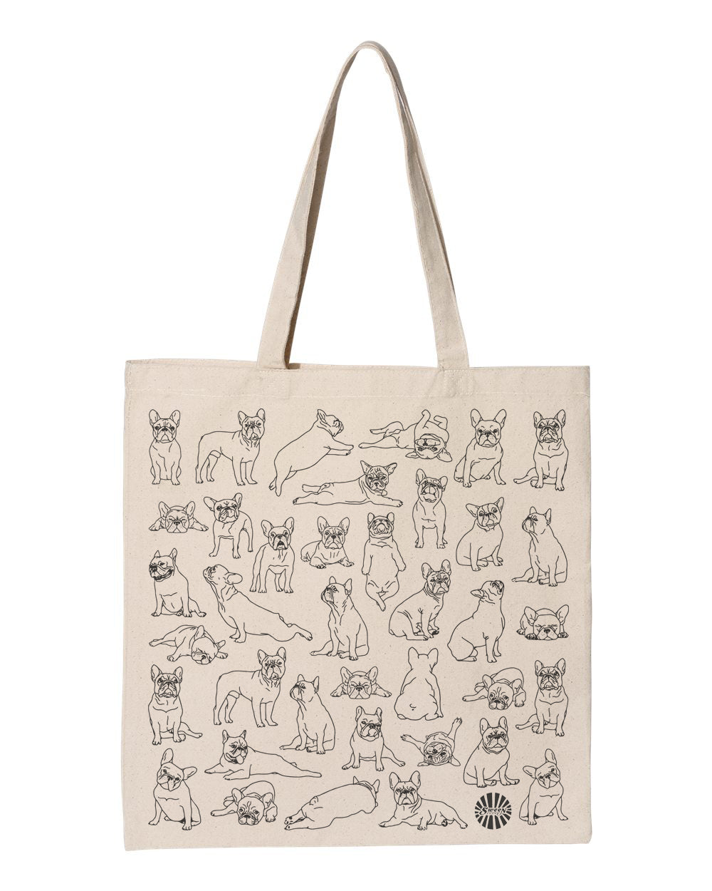 French Bulldog Frenchie Cotton Canvas Tote Bag