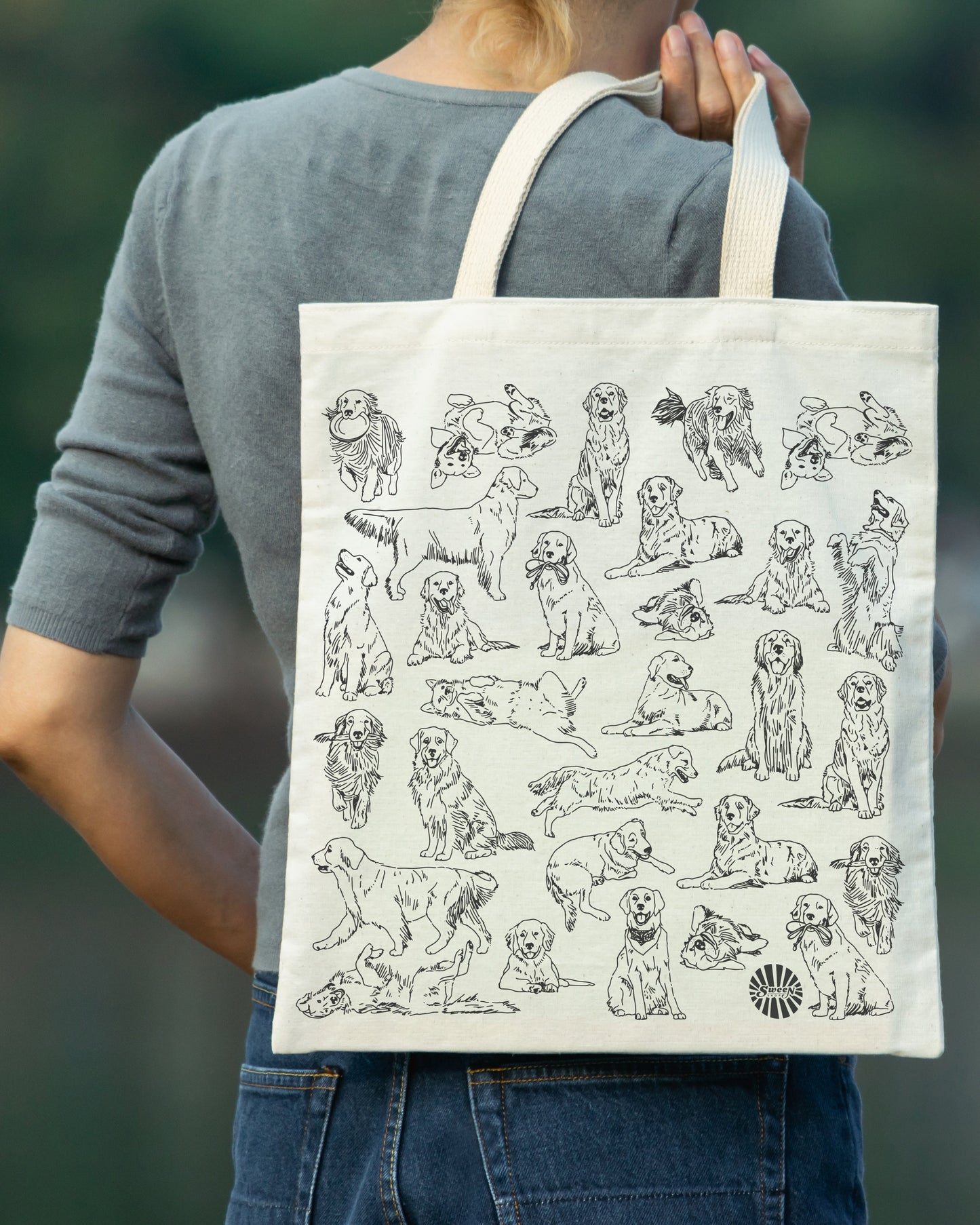 Golden Retriever Cotton Canvas Tote Bag