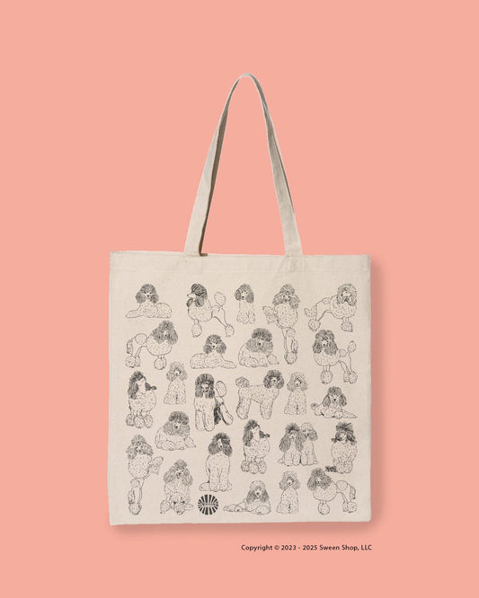 Poodle Cotton Canvas Tote Bag