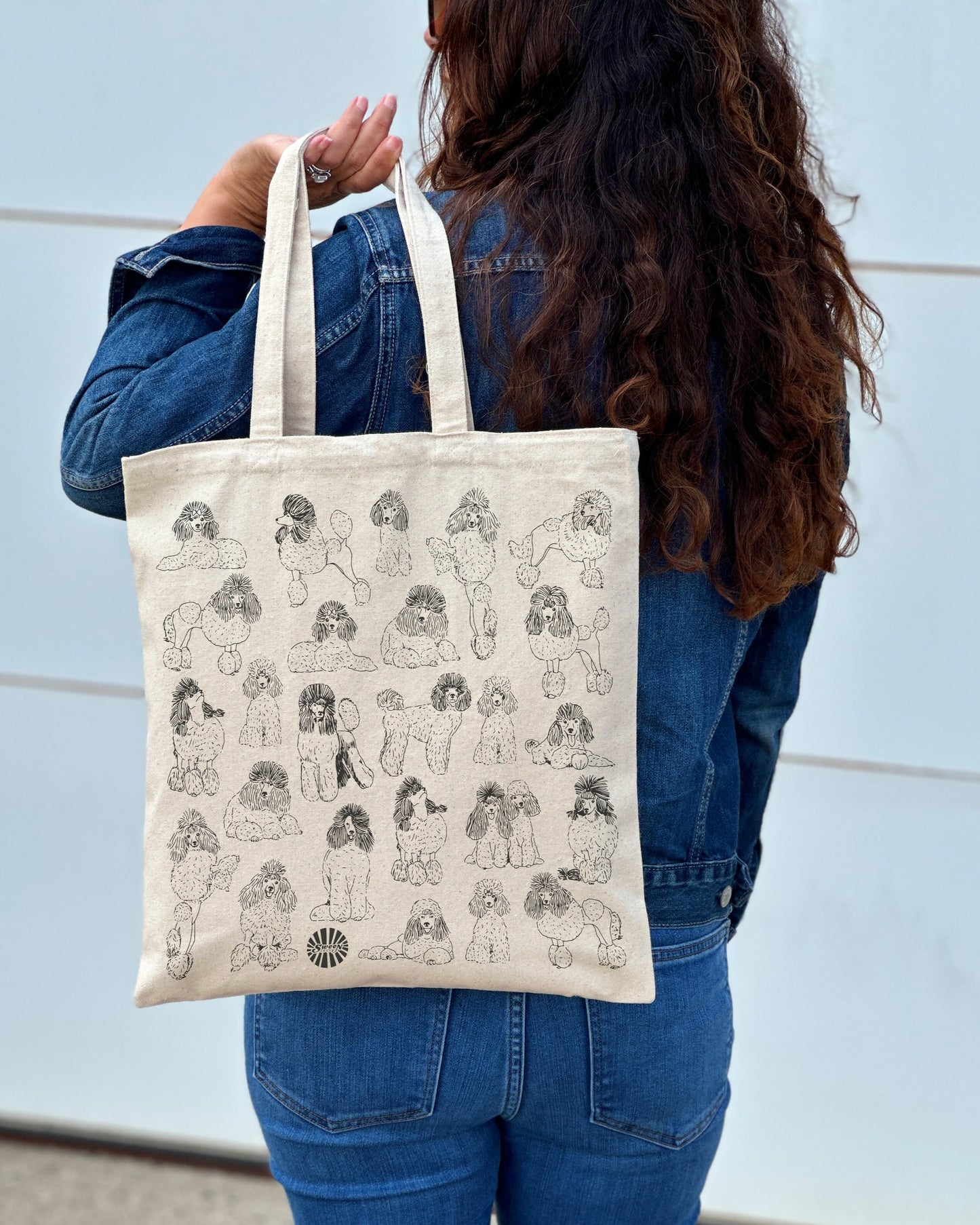 Poodle Cotton Canvas Tote Bag