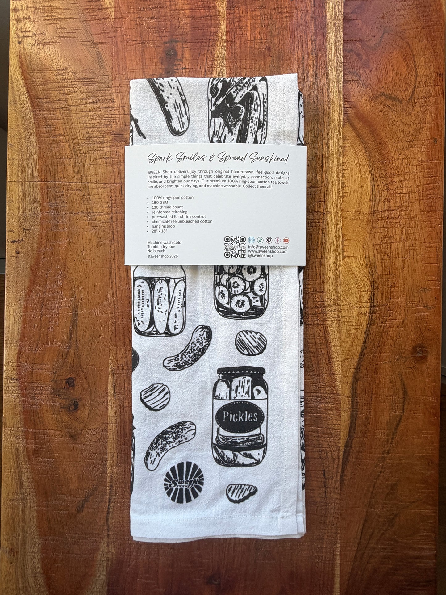 Pickles Tea Towel - 100% Premium Cotton Kitchen Dish Cloth