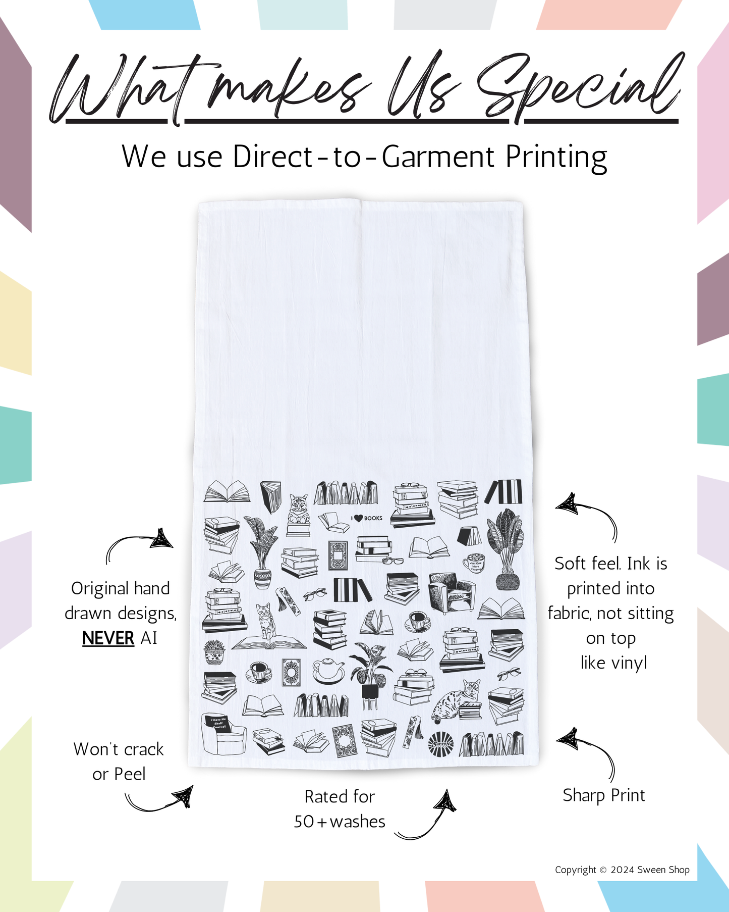 Reading Tea Towel - 100% Premium Cotton Kitchen Dish Cloth
