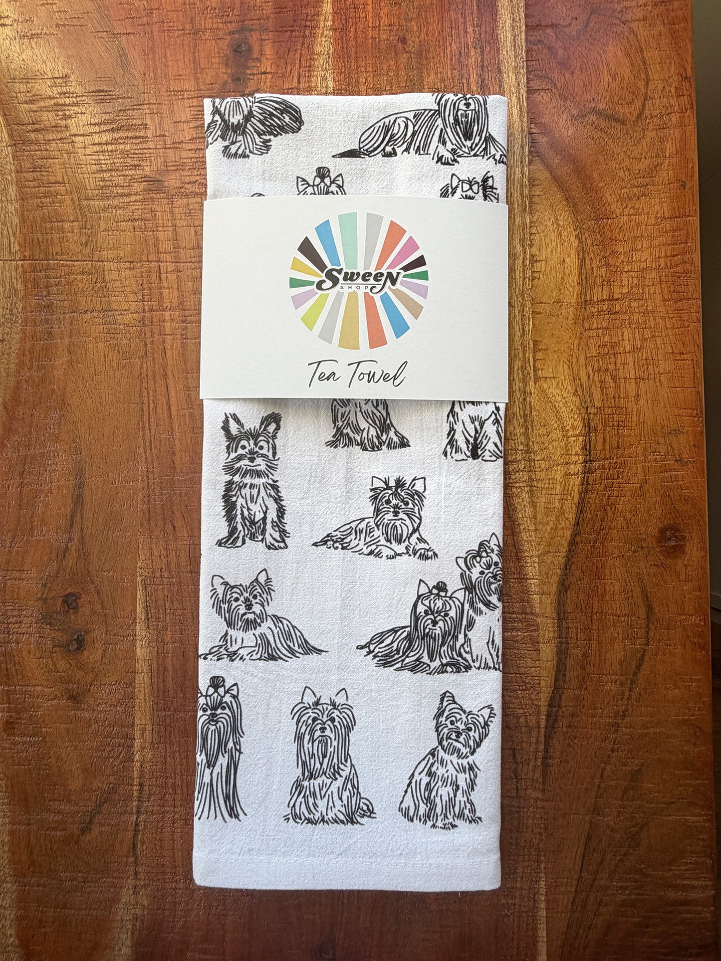 Yorkshire Terrier Tea Towel - 100% Premium Cotton Kitchen Dish Cloth