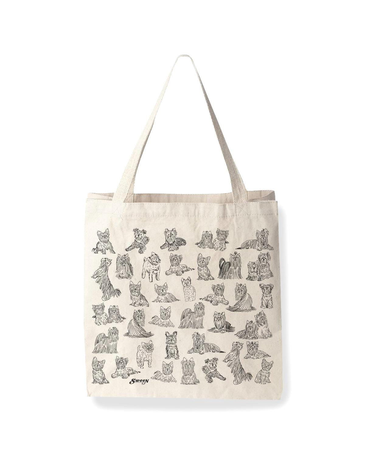 Yorkshire Terrier Yorkie Large Cotton Canvas Tote Bag