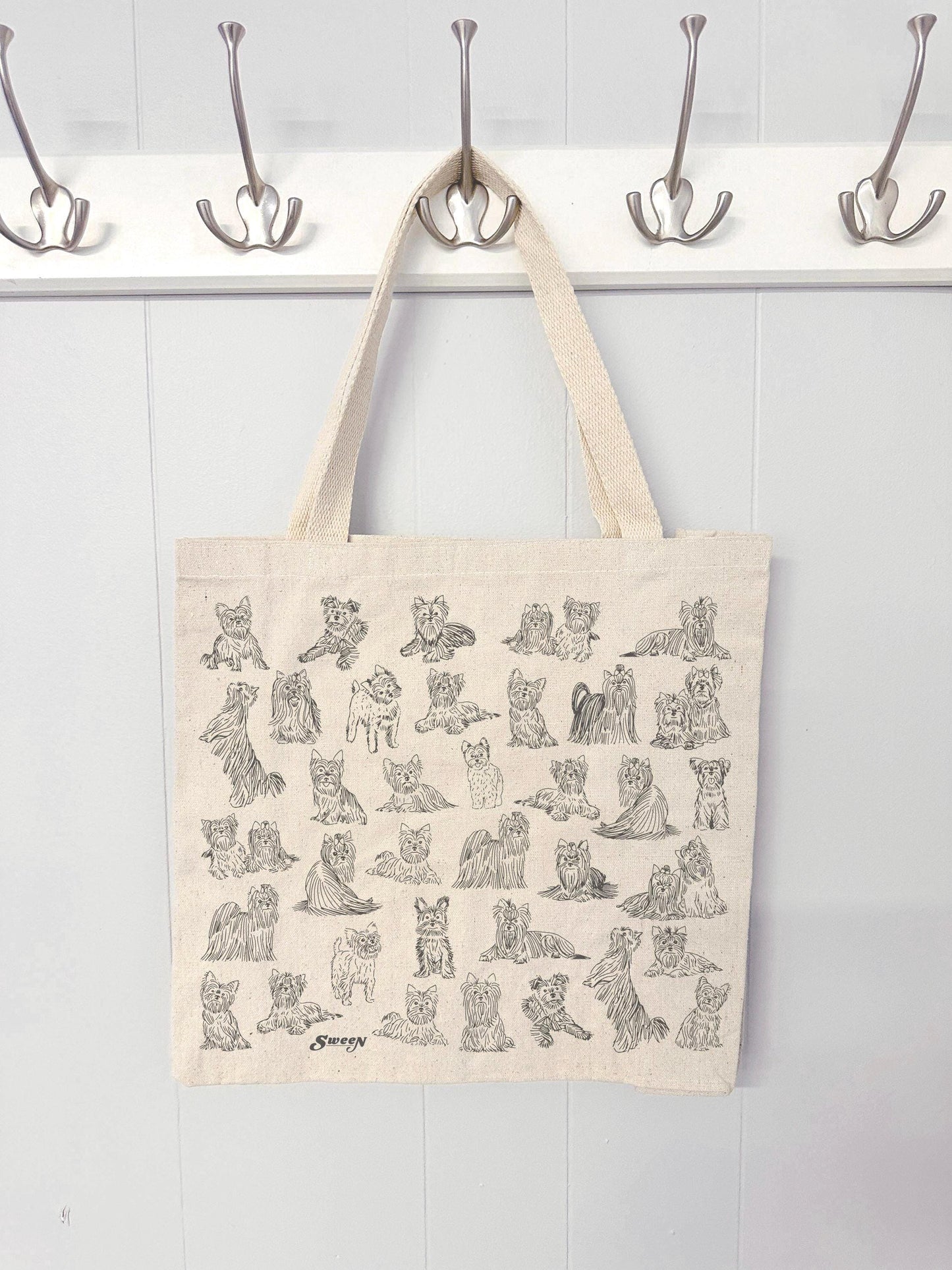 Yorkshire Terrier Yorkie Large Cotton Canvas Tote Bag